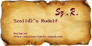 Szollás Rudolf névjegykártya